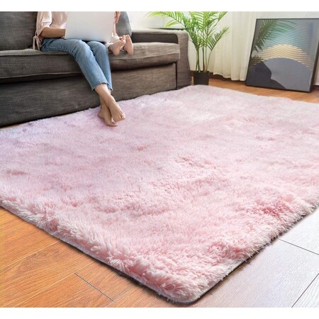 Palacedesigns 4 x 5 ft. Pink Solid Modern Area Rug - Pink - 4 x 5 ft. PA3099811